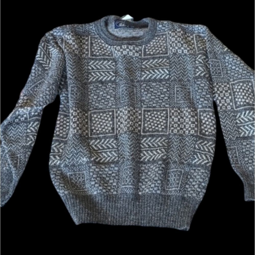 VTG  Boat House Row Men’s Sweater Medium – Alpaca Blend Geometric Knit 80s/90s